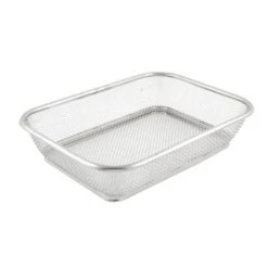 Unique Bargains Stainless Steel Hollow Out Rectangular Fruit Colanders Silver Tone 11.4 X 8.5 X 2.6 Inch 1 Pc -Kitchen Tools Shop GUEST ac496375 fc10 49bb 8cd5 977b1573745d