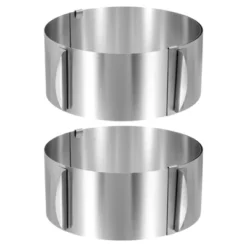 Unique Bargains Stainless Steel Round Adjustable Nonstick Cake Ring 2 Pcs -Kitchen Tools Shop GUEST ac4daa84 3fb2 4f17 bd50 1a34af726530