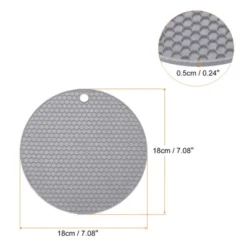 Unique Bargains Heat Resistant Non-slip Flexible Durable Trivet Mat 7.08 X 7.08 X 0.24 Inch Light Gray 2 Pcs