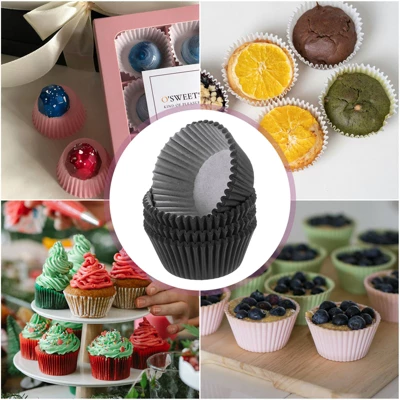 Unique Bargains Greaseproof Disposable Standard Size Cake Cookie Baking Cups 100 Pcs Black 7 Unique Bargains Greaseproof Disposable Standard Size Cake Cookie Baking Cups 100 Pcs Black - Image 5