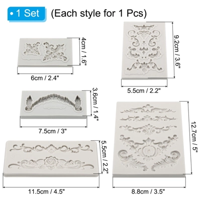 Unique Bargains Silicone Clay Template Fondant Template For Crafts Air Dry DIY Cake 5 Pcs 3 Unique Bargains Silicone Clay Template Fondant Template For Crafts Air Dry DIY Cake 5 Pcs