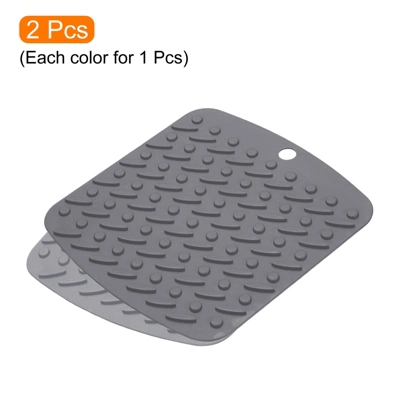 Unique Bargains Silicone Heat Resistant Non-slip Durable Trivet Deep Gray, Light Gray 2 Pcs 4 Unique Bargains Silicone Heat Resistant Non-slip Durable Trivet Deep Gray, Light Gray 2 Pcs - Image 2