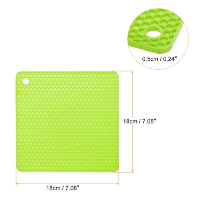 Unique Bargains Silicone Heat Resistant Non-Slip Green Trivet Mats Green 2 Pcs 3 Unique Bargains Silicone Heat Resistant Non-Slip Green Trivet Mats Green 2 Pcs
