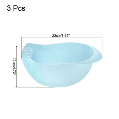 Unique Bargains Rice Washing Bowl Colander Rice Strainer Basket Multipurpose Basket 3 Unique Bargains Rice Washing Bowl Colander Rice Strainer Basket Multipurpose Basket