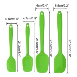 Unique Bargains Heat Resistant Non-scratch Non Stick Dishwasher Safe Spatula Set Red 4 Pcs