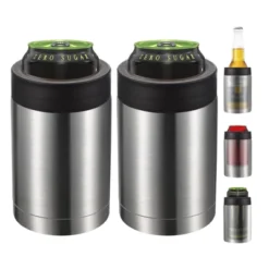 Unique Bargains Stainless Steel Beer Coffee Regular Insulated Sleeve 12oz Slim Can Coolers Silver 2 Pcs -Kitchen Tools Shop GUEST b1be89be e83b 49d5 9e62 f6e2e45ca4a5