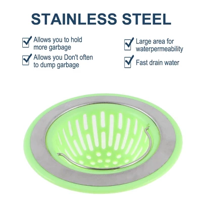 Unique Bargains Plastic Durable Soft Sink Strainer 4.5" Light Green 2 Pcs 6 Unique Bargains Plastic Durable Soft Sink Strainer 4.5" Light Green 2 Pcs - Image 4