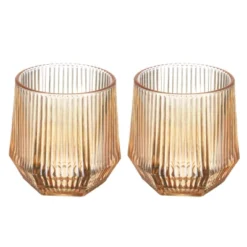 Unique Bargains Stemless Whiskey Glasses With Vertical Stripe 2 Pcs -Kitchen Tools Shop GUEST b3031df1 0dee 4fea b064 51689e879da5