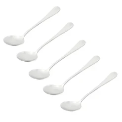 Unique Bargains Stainless Steel Round Head Tableware Soup Spoon Silver Tone 6.7'' Long 5 Pcs -Kitchen Tools Shop GUEST b340c4ce 931c 4bc3 8a57 b9b7c1647298