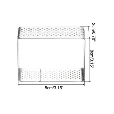 Unique Bargains Non-Stick Heat-resistant Rust Resistant Cake Mousse Ring Square 2 Pcs 3 Unique Bargains Non-Stick Heat-resistant Rust Resistant Cake Mousse Ring Square 2 Pcs