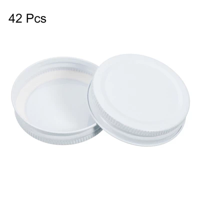 Unique Bargains Leakproof Kitchen Storage Regular Mouth Tinplate Cap Mason Jar Lids 42 Pcs 2.76" 4 Unique Bargains Leakproof Kitchen Storage Regular Mouth Tinplate Cap Mason Jar Lids 42 Pcs 2.76" - Image 2