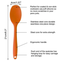 Unique Bargains Heat Resistant Non-scratch Non Stick Rubber Spatula 8.3" X 1.57" 4 Pcs