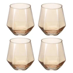 Unique Bargains Stemless Geometric Design Diamond Whiskey Glasses 4 Pcs -Kitchen Tools Shop GUEST b71f0c48 bc1c 456d 9fe7 edbd3111e8ab