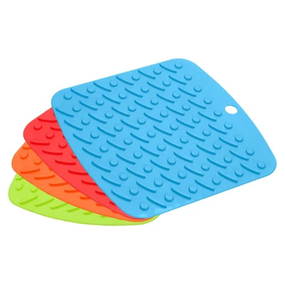Unique Bargains Flexible Durable Non-Slip Silicone Trivet Mat Red/Orange/Blue/Green 4 Pcs 5 Unique Bargains Flexible Durable Non-Slip Silicone Trivet Mat Red/Orange/Blue/Green 4 Pcs - Image 3