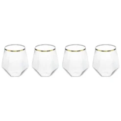 Unique Bargains Stemless Diamond Shape Lightweight Gold Trim Wine Glasses Drinkware 15 Unique Bargains Stemless Diamond Shape Lightweight Gold Trim Wine Glasses Drinkware -Kitchen Tools Shop GUEST b838b8ea ad3f 4ba4 ab5c da31683ac2cb