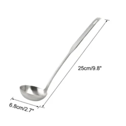 Unique Bargains Stainless Steel Soup Spoon Ladle 9.8" 1Pc