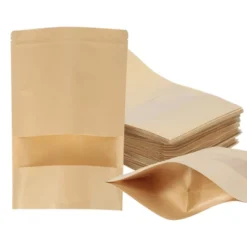 Unique Bargains Kraft Paper Zip Closure Clear Window Food Storage Containers 60 Pcs -Kitchen Tools Shop GUEST b853f877 760b 4d95 be59 a392f85cdff7