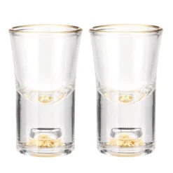 Unique Bargains Polystyrene Lightweight Shot Glasses With Gold Leaf Flakes 2 Pcs -Kitchen Tools Shop GUEST b9505c83 21db 4a68 98cb 7f26b44d24a0