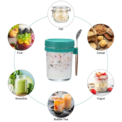 Unique Bargains Leak-Proof Durable Overnight Oats Glass Jar 6 Pcs 6 Unique Bargains Leak-Proof Durable Overnight Oats Glass Jar 6 Pcs - Image 4