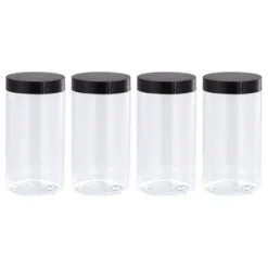 Unique Bargains Round Clear Plastic Empty Jars With Black Screw Top Lids For Storage 4 Pcs 15 Unique Bargains Round Clear Plastic Empty Jars With Black Screw Top Lids For Storage 4 Pcs -Kitchen Tools Shop GUEST ba7477df 6c5a 4bbd 9b0c 4a96d1b033d9