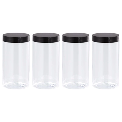 Unique Bargains Round Clear Plastic Empty Jars With Black Screw Top Lids For Storage 4 Pcs 9 Unique Bargains Round Clear Plastic Empty Jars With Black Screw Top Lids For Storage 4 Pcs - Image 7
