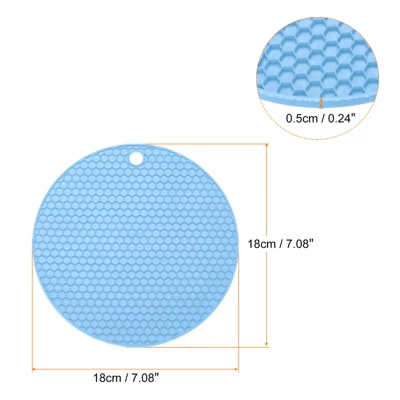 Unique Bargains Silicone Heat Resistant Non-Slip Flexible Trivet Mats Light Blue 2 Pcs 3 Unique Bargains Silicone Heat Resistant Non-Slip Flexible Trivet Mats Light Blue 2 Pcs