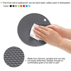 Unique Bargains Silicone Heat Resistant Non-slip Flexible Trivets 7.08" X 7.08” X 0.57" 4 Pcs -Kitchen Tools Shop GUEST baf65215 6638 47a8 9e3e f5dec25419a2