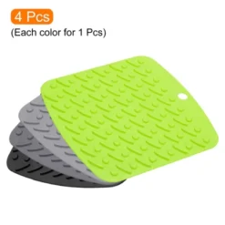 Unique Bargains Silicone Heat Resistant Trivet Pads 4 Pcs -Kitchen Tools Shop GUEST bb1eac22 925d 4a36 b71e a80f372783cd