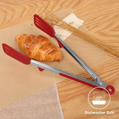 Unique Bargains Kitchen Non-stick Stainless Steel Tongs With Stands Silicone Tip For Cooking 6 Unique Bargains Kitchen Non-stick Stainless Steel Tongs With Stands Silicone Tip For Cooking - Image 4