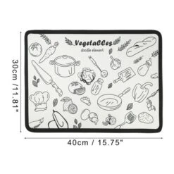 Unique Bargains Dish Drying Mat White Black 15.75"x11.81" -Kitchen Tools Shop GUEST bbf4bf10 450a 4bfe 8089 6b450ba85ce0