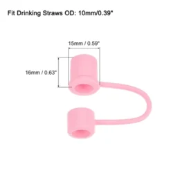 Unique Bargains Silicone Removable Washable Flexible Drinking Straw Cover Cap