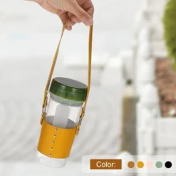 Unique Bargains PU Leather Portable Detachable Strap Water Bottle Carrier Holder 4.5 X 2.6" -Kitchen Tools Shop GUEST bde10b60 1083 436f a5c4 4907542cd9e5