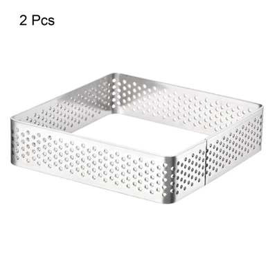 Unique Bargains Non-Stick Heat-resistant Rust Resistant Cake Mousse Ring Square 2 Pcs 4 Unique Bargains Non-Stick Heat-resistant Rust Resistant Cake Mousse Ring Square 2 Pcs - Image 2