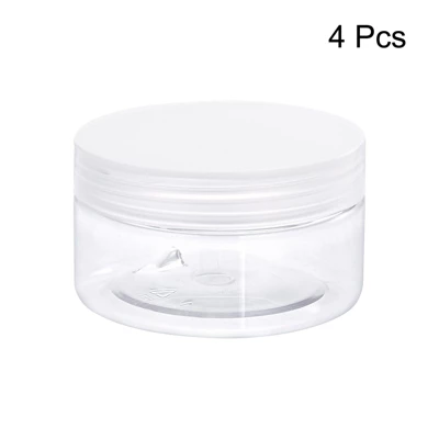 Unique Bargains Round Plastic Empty Organizing Jars With Transparent Screw Top Lids 4 Pcs 4 Unique Bargains Round Plastic Empty Organizing Jars With Transparent Screw Top Lids 4 Pcs - Image 2
