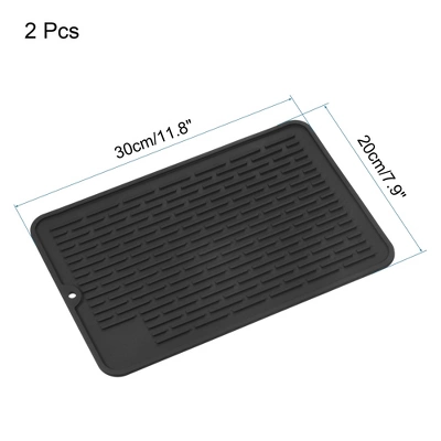 Unique Bargains Silicone Durable Heat Resistant Non-Slip Dish Drying Mat 11.8x7.9in 2 Pcs 4 Unique Bargains Silicone Durable Heat Resistant Non-Slip Dish Drying Mat 11.8x7.9in 2 Pcs - Image 2