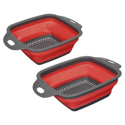 Unique Bargains Collapsible Colander Set Square Foldable Food Strainer With Handle Space Saving Design 8 Unique Bargains Collapsible Colander Set Square Foldable Food Strainer With Handle Space Saving Design - Image 6