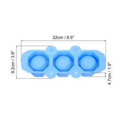 Unique Bargains Silicone Freezer Home Use 3-Cavity Ice Cube Trays