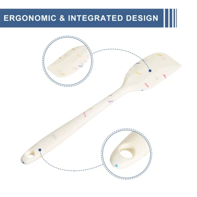 Unique Bargains Heat-resistant Scraper Silicone Spatula Spoon For Baking Cooking Mixing 8.5” White 1 Pc 4 Unique Bargains Heat-resistant Scraper Silicone Spatula Spoon For Baking Cooking Mixing 8.5” White 1 Pc - Image 2