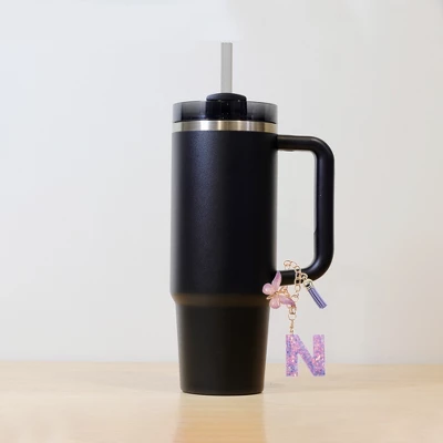 Unique Bargains Star Sequin Letter N Butterfly Tassel Water Cup Pendant Purple 1 Pc 4 Unique Bargains Star Sequin Letter N Butterfly Tassel Water Cup Pendant Purple 1 Pc - Image 2