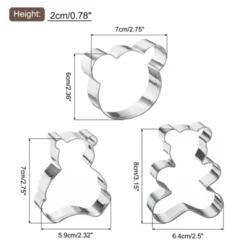 Unique Bargains Stainless Steel Non-Stick Heat Resistant Durable Cake Pans 3 Pcs