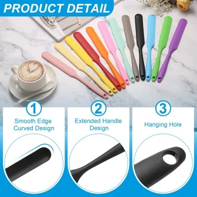 Unique Bargains Silicone Heat Resistant Non-Stick Long Handle Food Spatula For Jars 4 Pcs 4 Unique Bargains Silicone Heat Resistant Non-Stick Long Handle Food Spatula For Jars 4 Pcs - Image 2