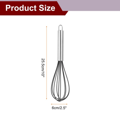 Unique Bargains Silicone Stainless Steel Non-Stick Coated Heat-Resistant Whisk 5 Pcs 3 Unique Bargains Silicone Stainless Steel Non-Stick Coated Heat-Resistant Whisk 5 Pcs
