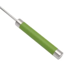 Unique Bargains 12" Semi-Automatic Loop Whisk Dishwasher Safe Stainless Steel Silver Tone Green