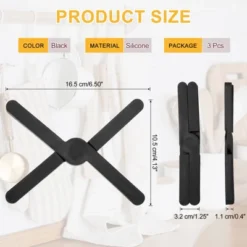 Unique Bargains Foldable Heat Resistant Non-Slip Silicone Trivet Mat For Pots Coasters