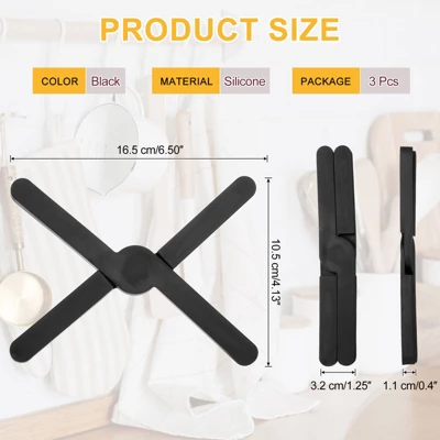 Unique Bargains Foldable Heat Resistant Non-Slip Silicone Trivet Mat For Pots Coasters 3 Unique Bargains Foldable Heat Resistant Non-Slip Silicone Trivet Mat For Pots Coasters