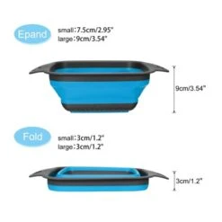 Unique Bargains Collapsible Colander Set Silicone Square Foldable Strainer Suitable For Pasta Veggies Fruits -Kitchen Tools Shop GUEST c99c4575 bb5a 4eff 86bd 87f4ba641f04