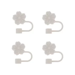 Unique Bargains Begonia Flower Straw Cover Cap 4 Pcs -Kitchen Tools Shop GUEST cad07bab f750 4a42 8098 c1fd79619dcd