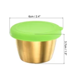 Unique Bargains Reusable Leak Proof Metal Green Condiment Containers With Lids
