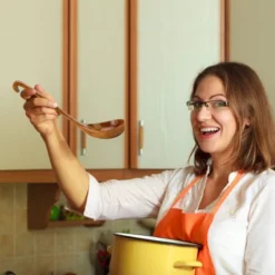 Unique Bargains Natural Grain Home Kitchen Brown Soup Spoon 11" Length 1 Pc -Kitchen Tools Shop GUEST cb487961 0ccf 43d2 8e8a 173d908e0b62