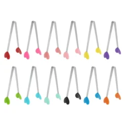 Unique Bargains Stainless Steel Silicone Tips Food Tongs 12 Pcs -Kitchen Tools Shop GUEST cba295c4 0d44 41bc b083 444551b19abf